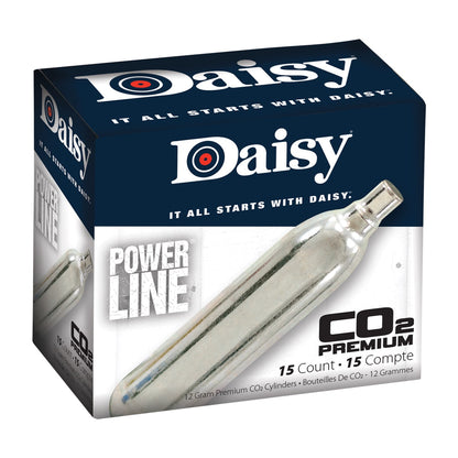 DAISY POWERLINE PREMIUM 12-GRAM CO2 CYLINDERS, 15-COUNT