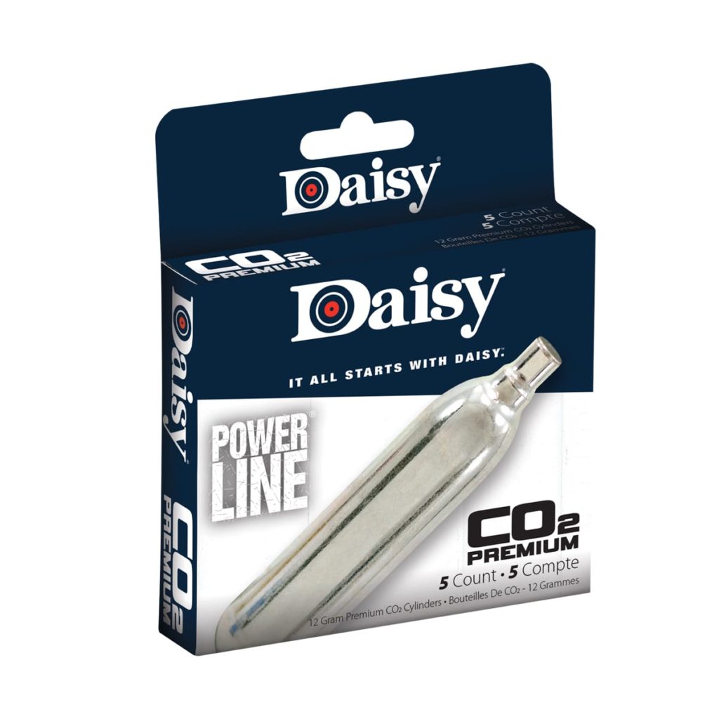 DAISY POWERLINE PREMIUM 12-GRAM CO2 CYLINDERS, 5-COUNT